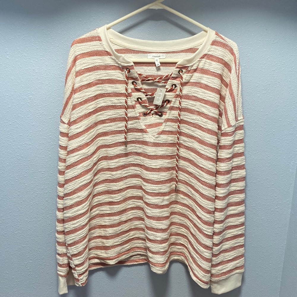 New Maurices striped texture sweatshirt